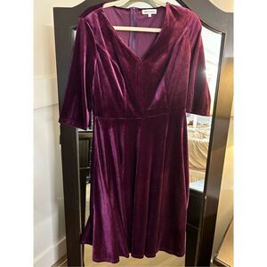 NEW Velvet Vintage Tea Dress Formal Cocktail Midi Dress L